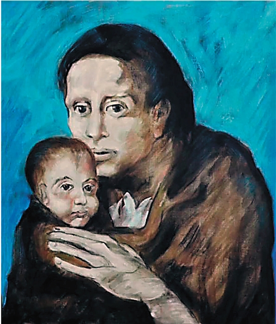 沃尔夫冈 母与子 作者14岁时参照毕加索风格所绘